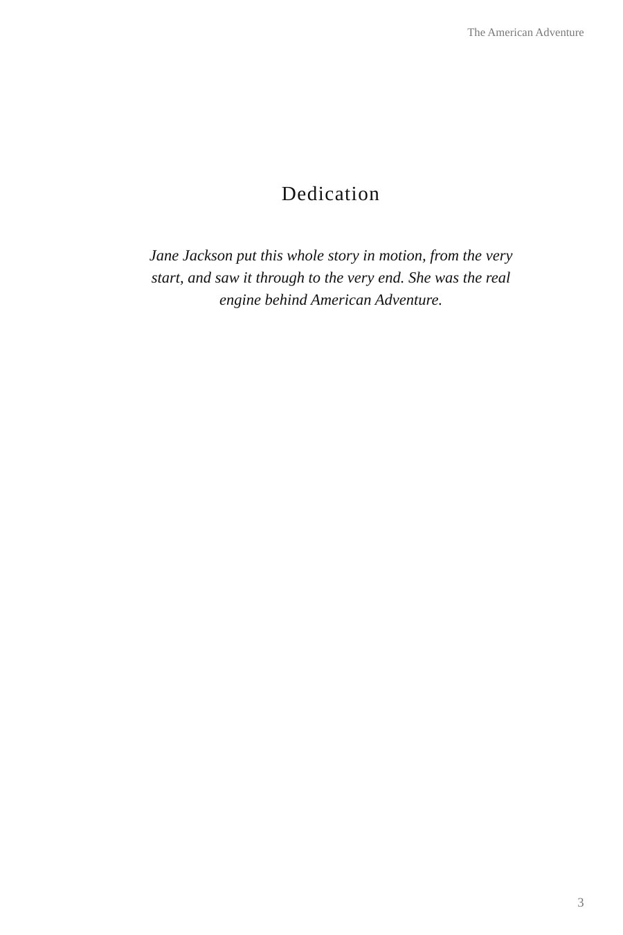 Dedication page
